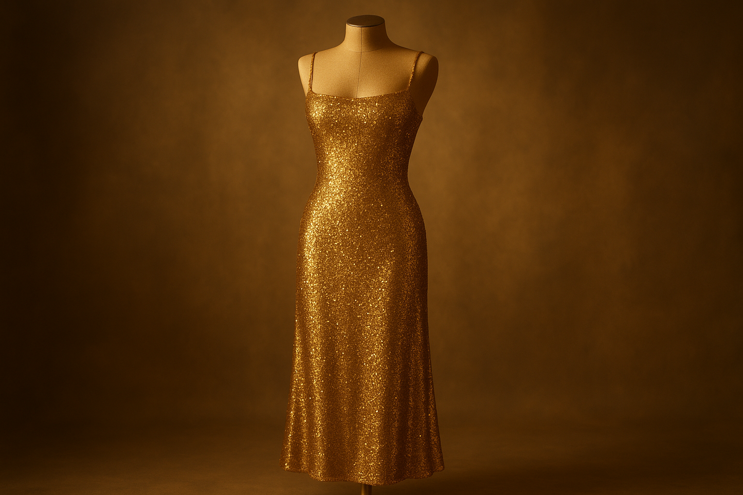 a lovely evening dress for Italian Sequin Stretch Mesh - Gold