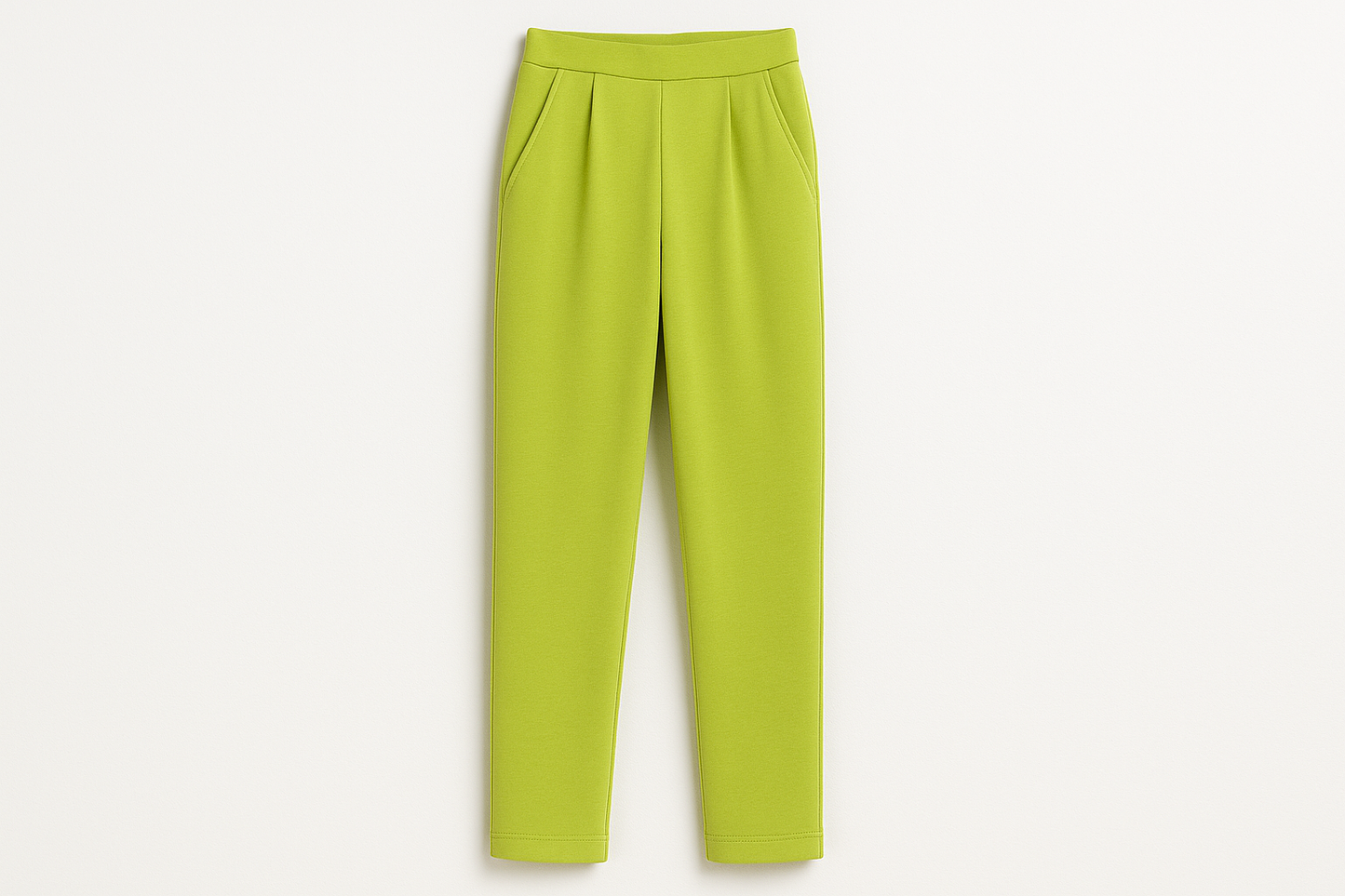 a lovely long summer Pants with detail for Double Knit Cotton - Lime Green PMS # 13-0535