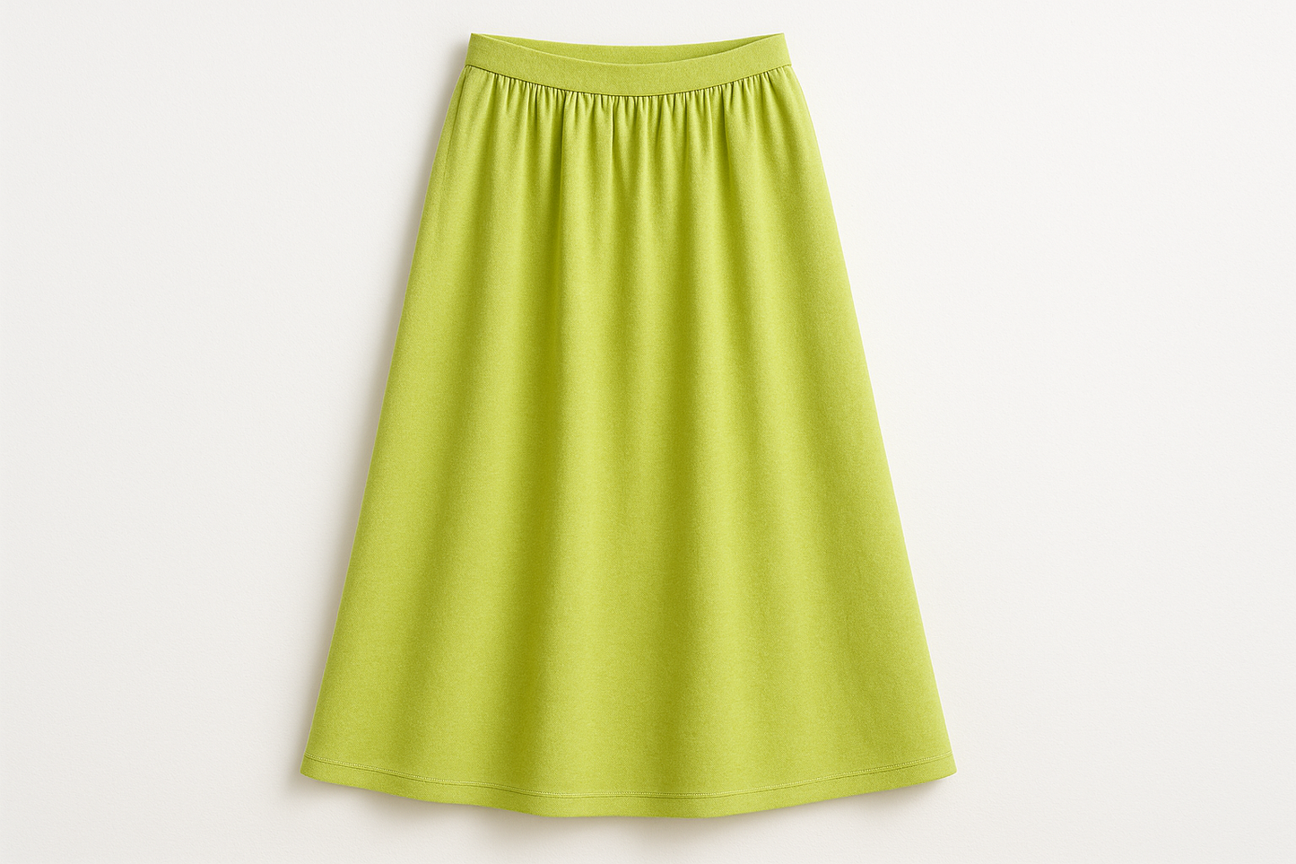 a lovely long summer skirt with detail for Double Knit Cotton - Lime Green PMS # 13-0535