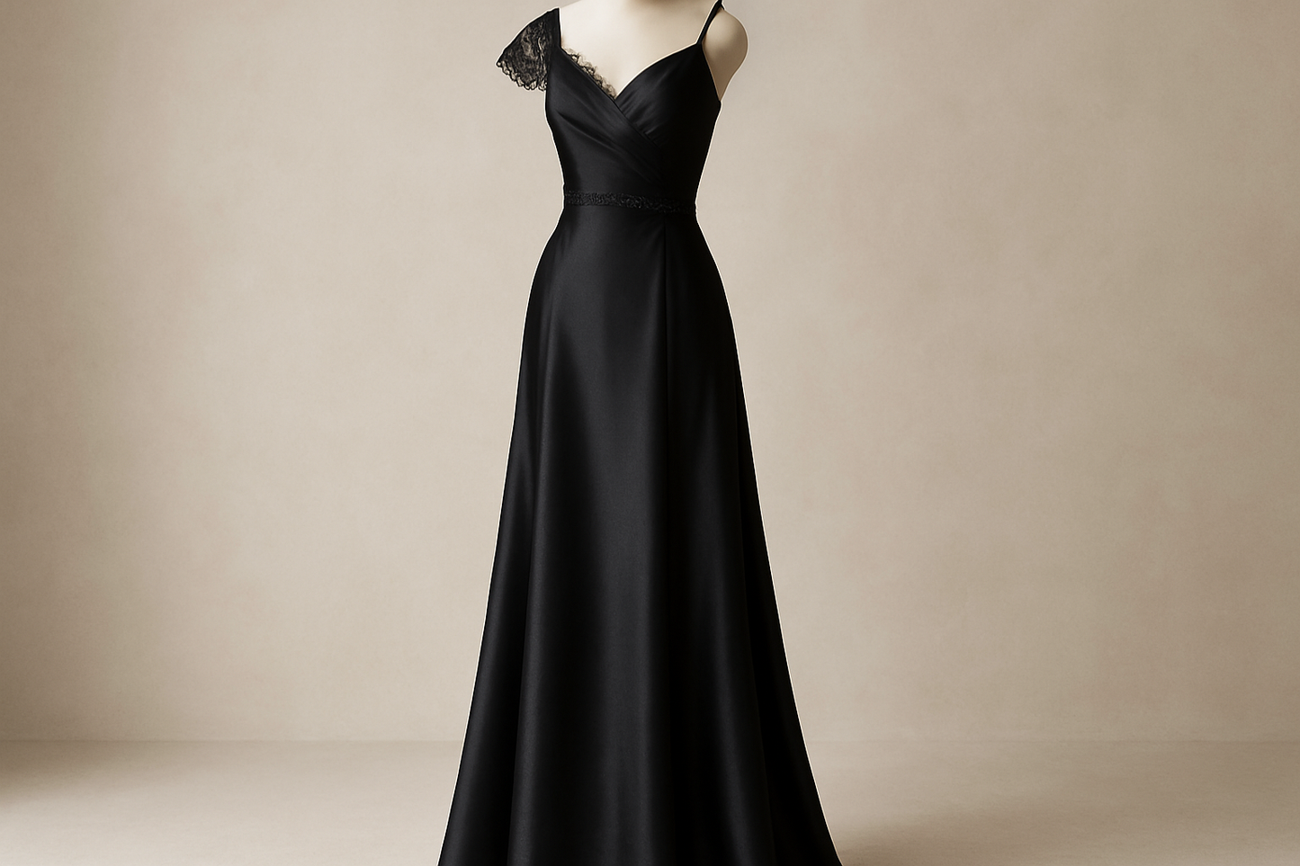 black evening lovely dress for young
