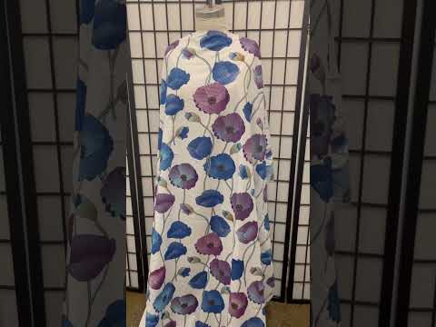 Floral Print Lightweight Cotton - Green, Purple & White