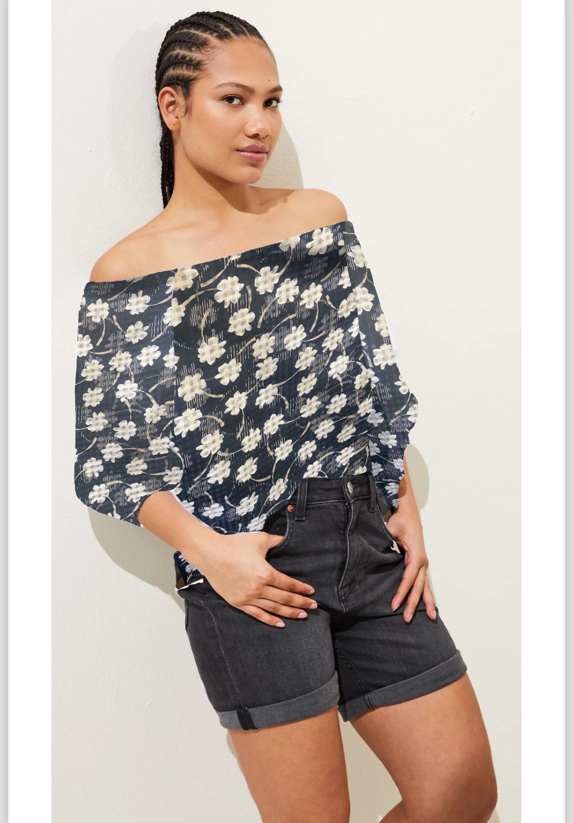 Glitch Paisley Printed Silk Chiffon - Black & White