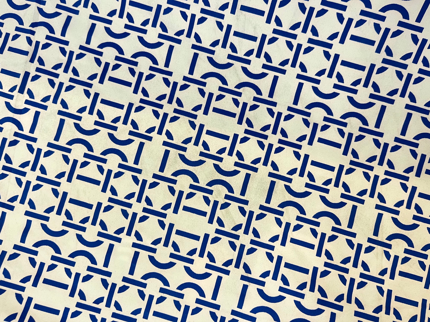 Spandex Blue & White Link Print