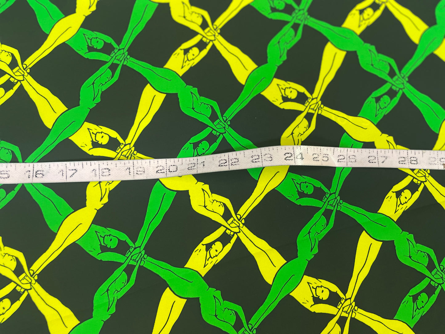 Italian Fine Art Pattern- Black, Green, Yellow