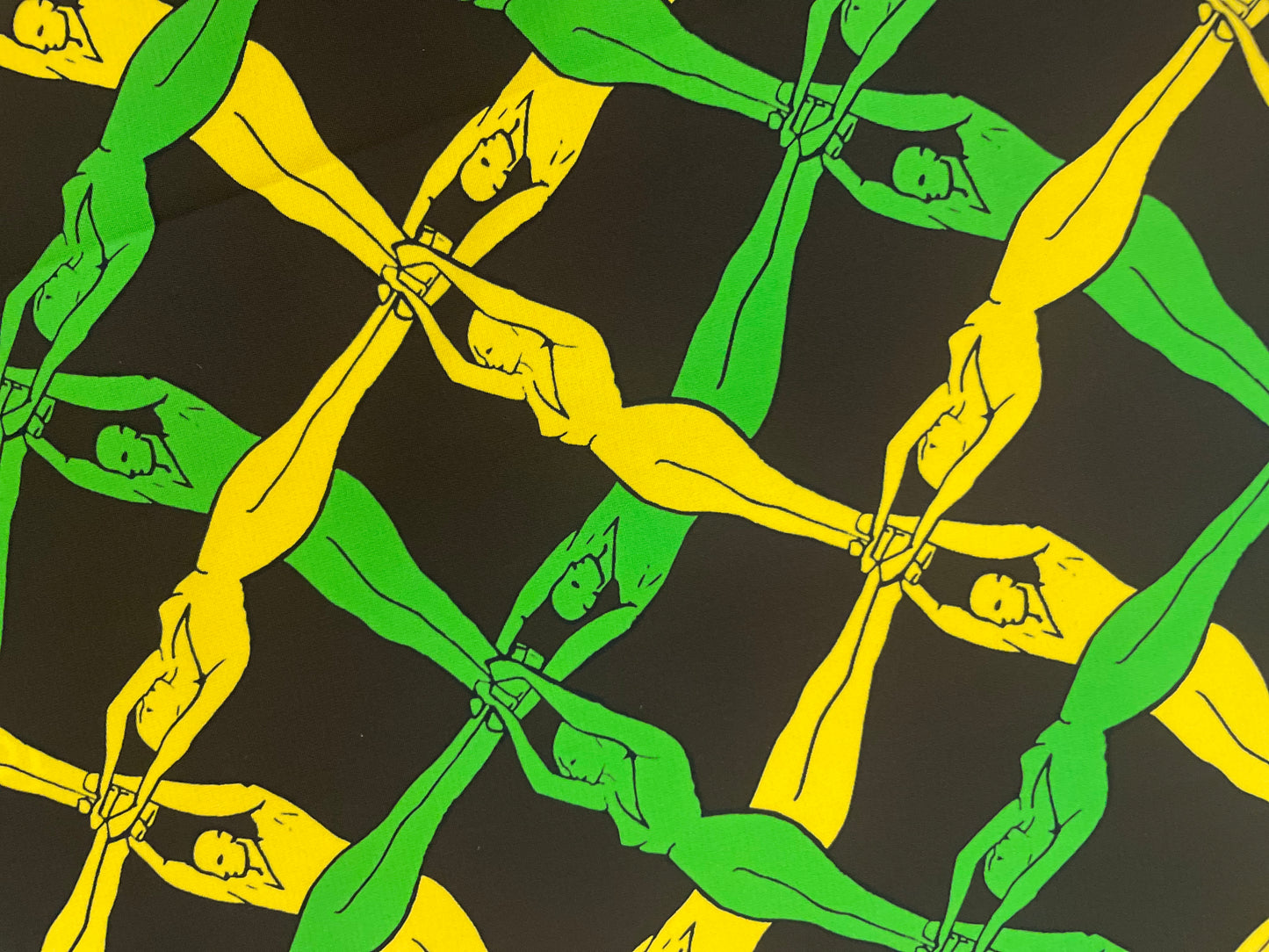 Italian Fine Art Pattern- Black, Green, Yellow