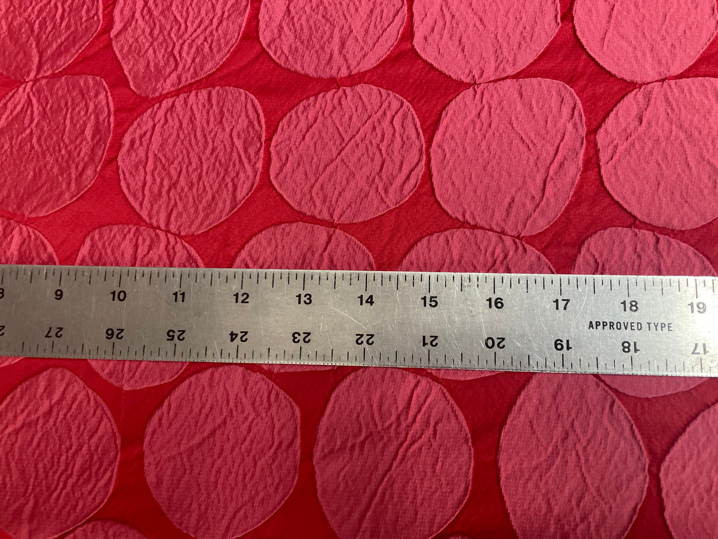 Italian Circles Textured Patterned Rayon Crepe - Red/ Pink