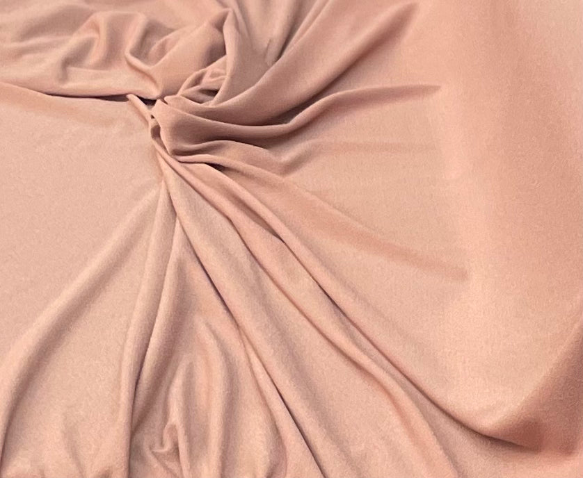 Textured Grey Poly Jersey - Soft Coral