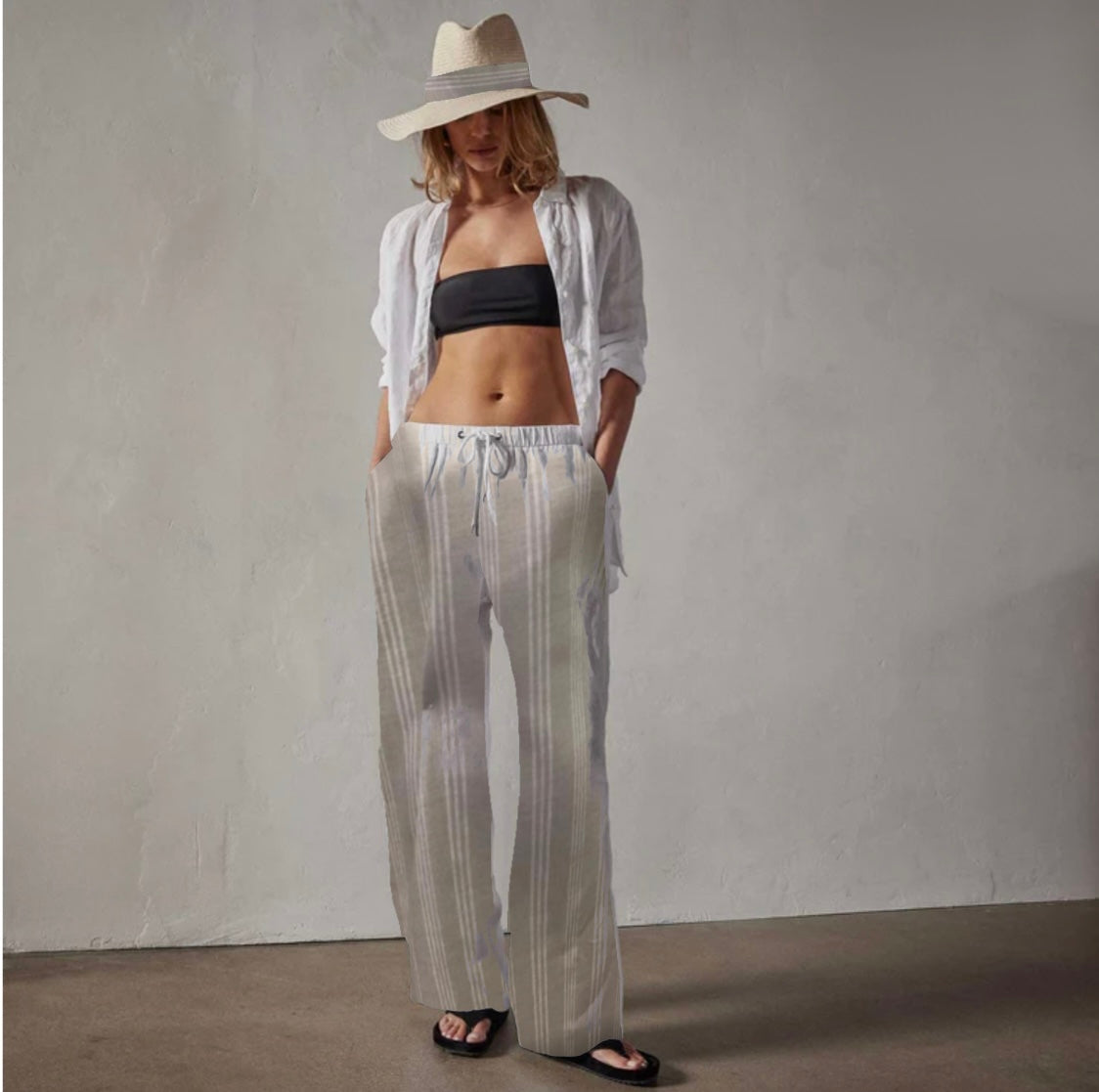 Linen & Rayon Stripe - Blue Combo