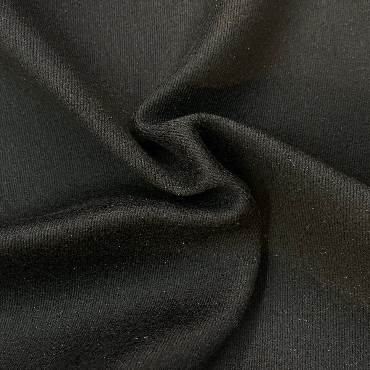 Twill Melton Wool - Black - Fused