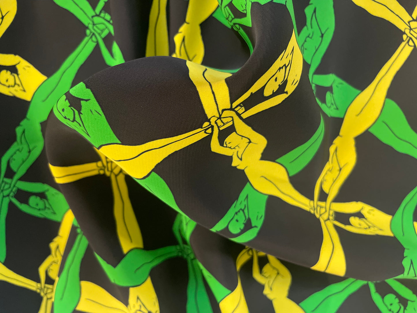 Italian Fine Art Pattern- Black, Green, Yellow