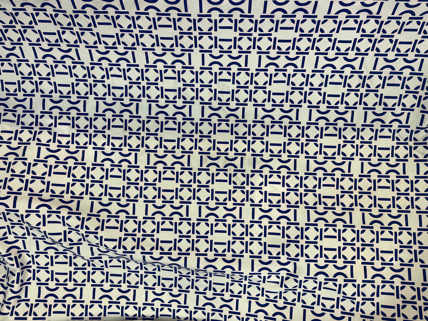 Spandex Blue & White Link Print