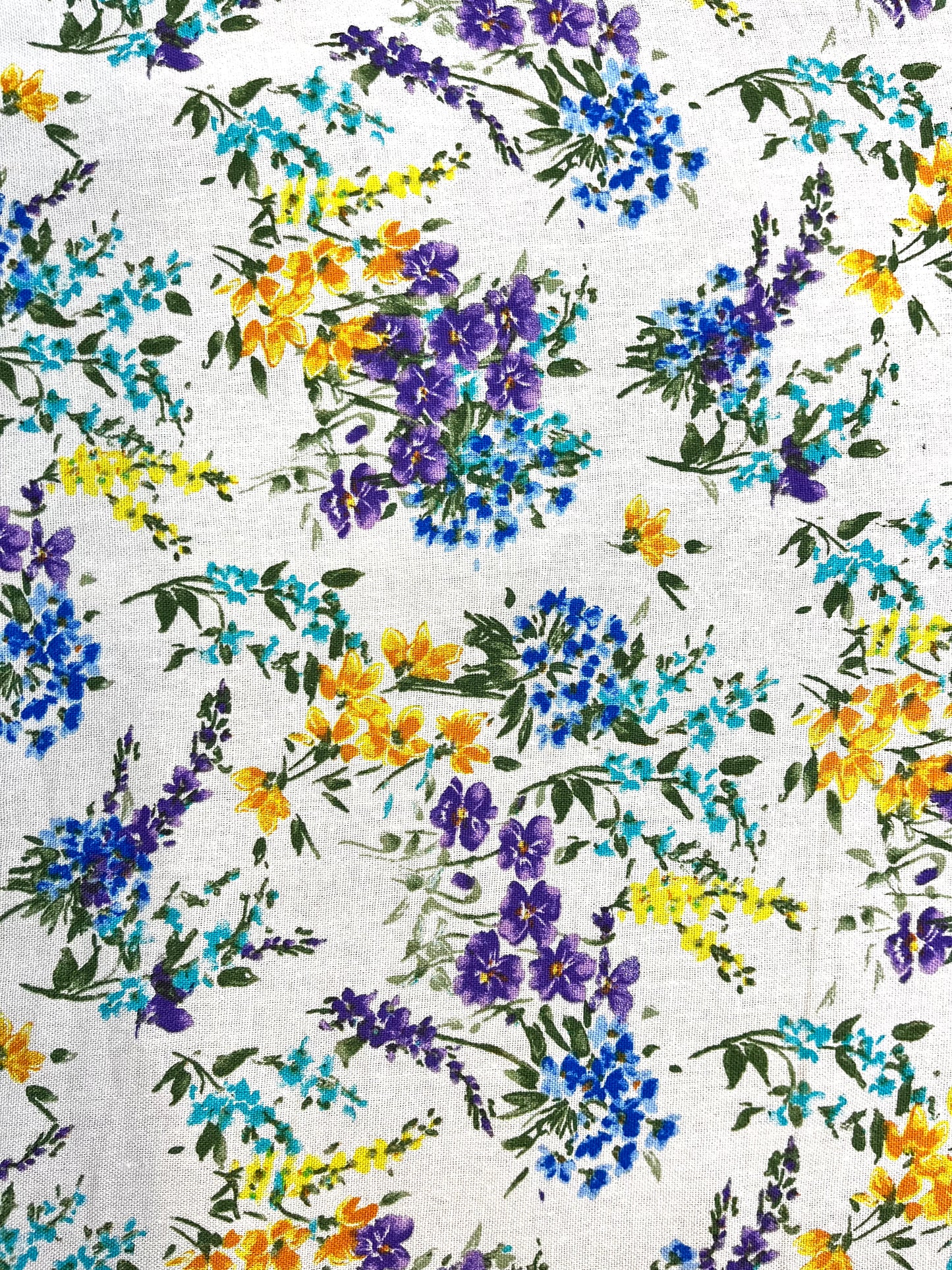 Floral Linen Rayon: Multicolor