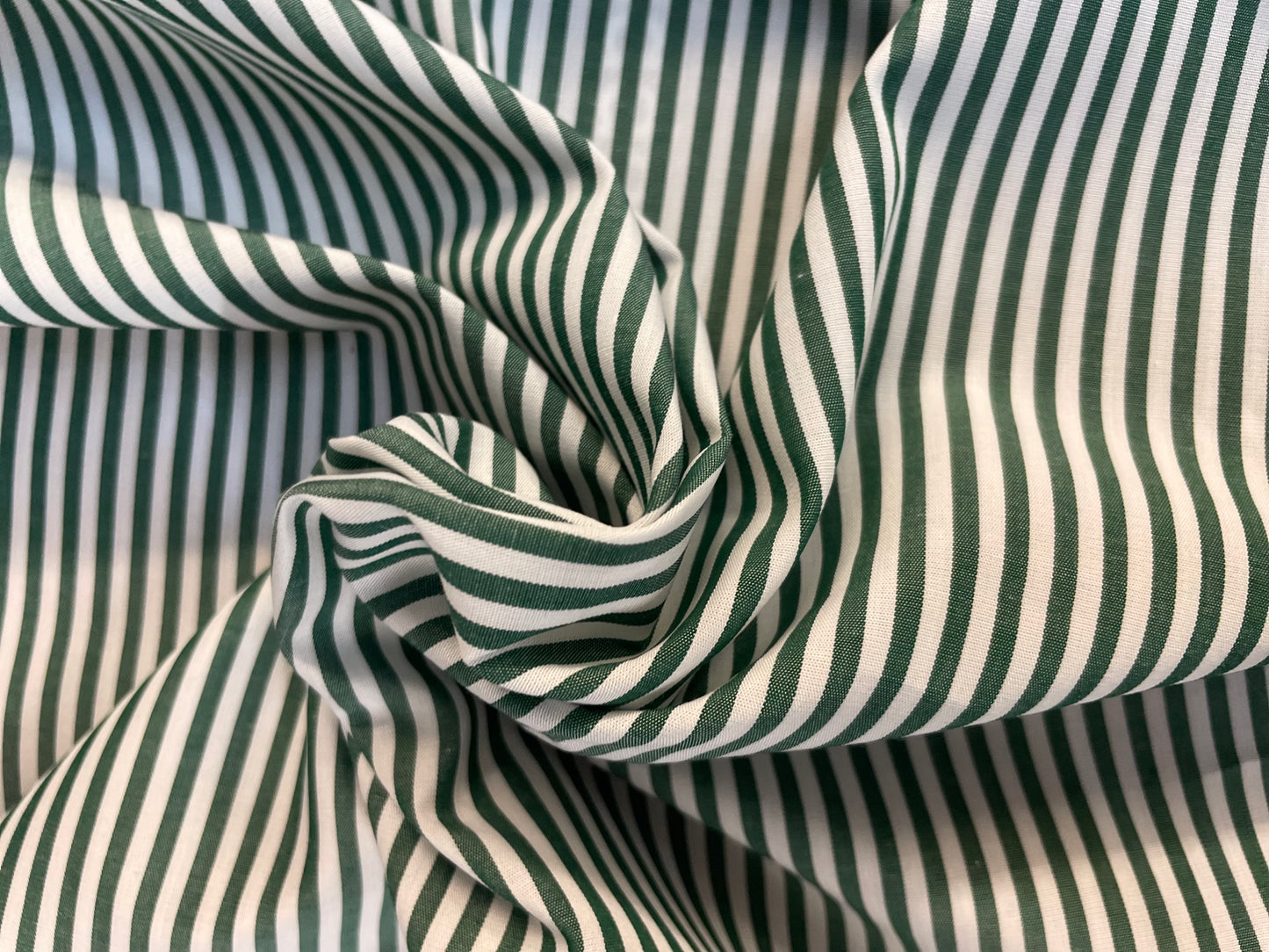 Italian Striped Cotton: Green and White