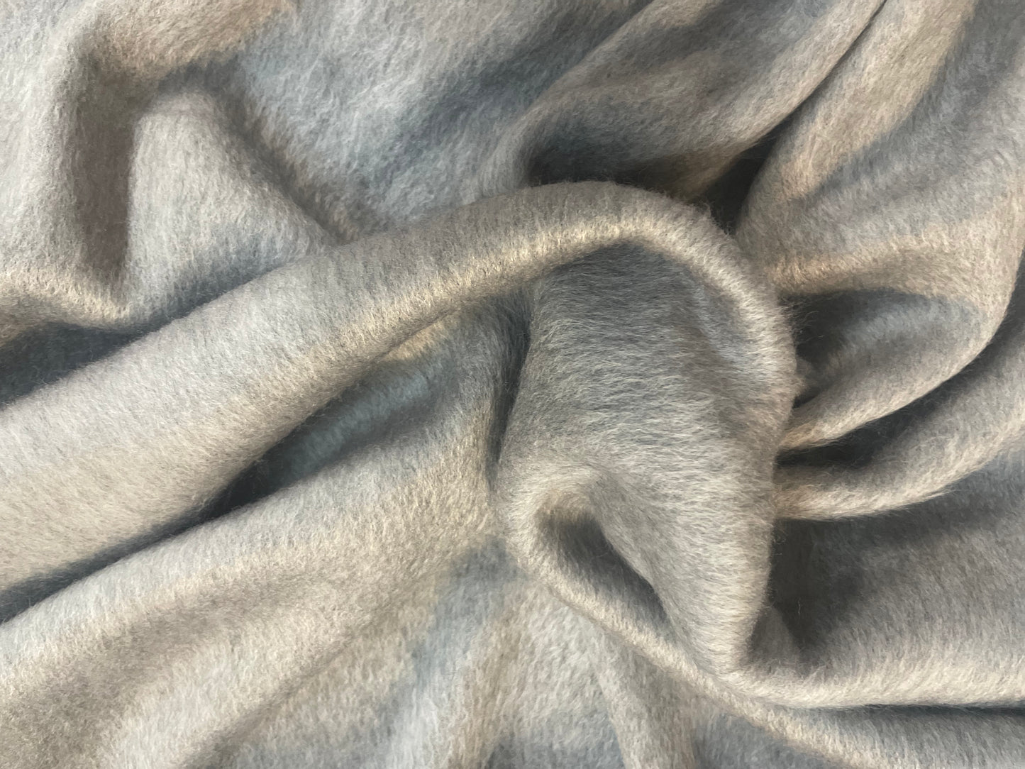 Wool Blend Textured Stretch Sweater Knit - Medium Grey