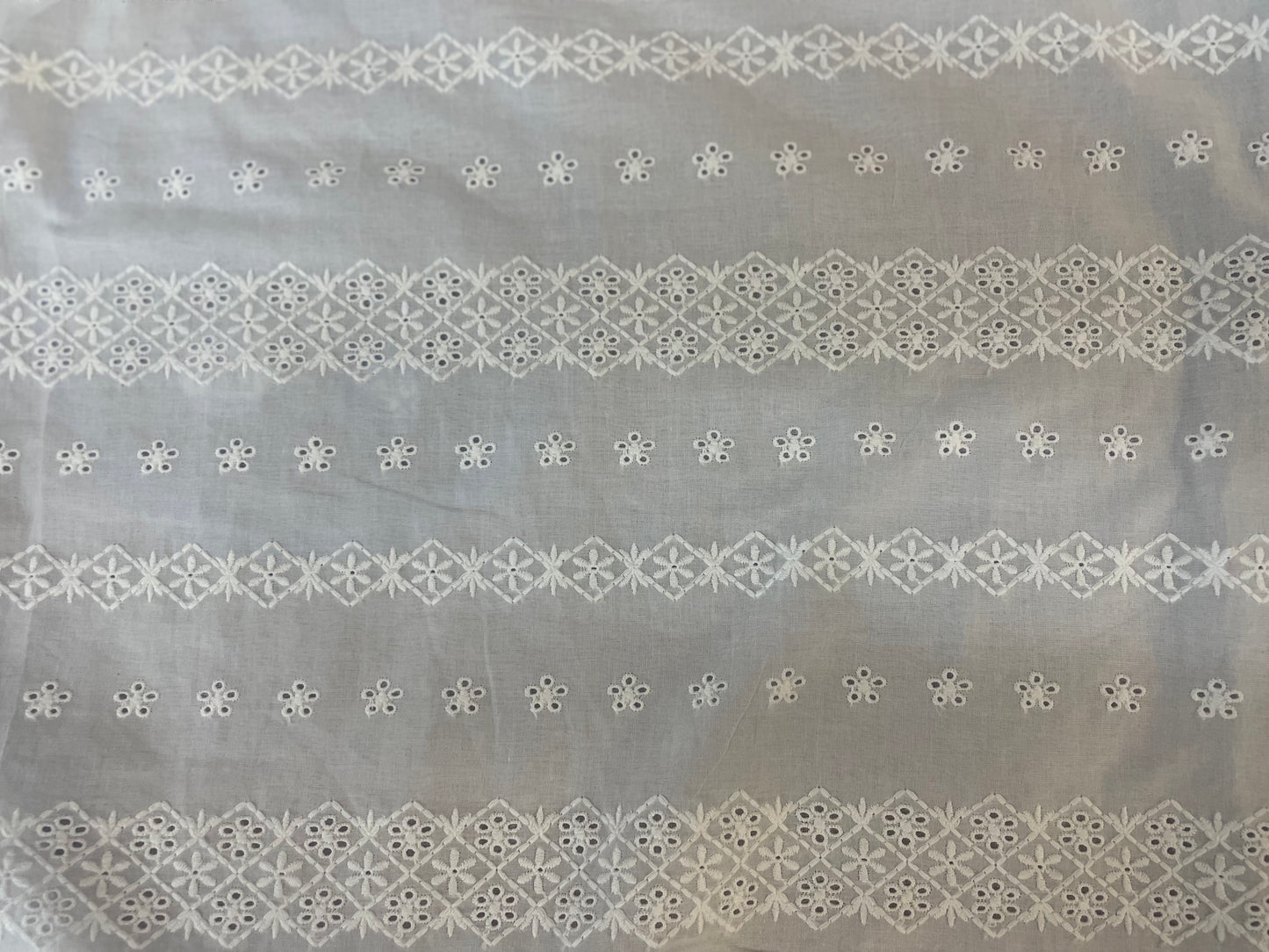 Eyelet Embroidered Cotton Voile - White