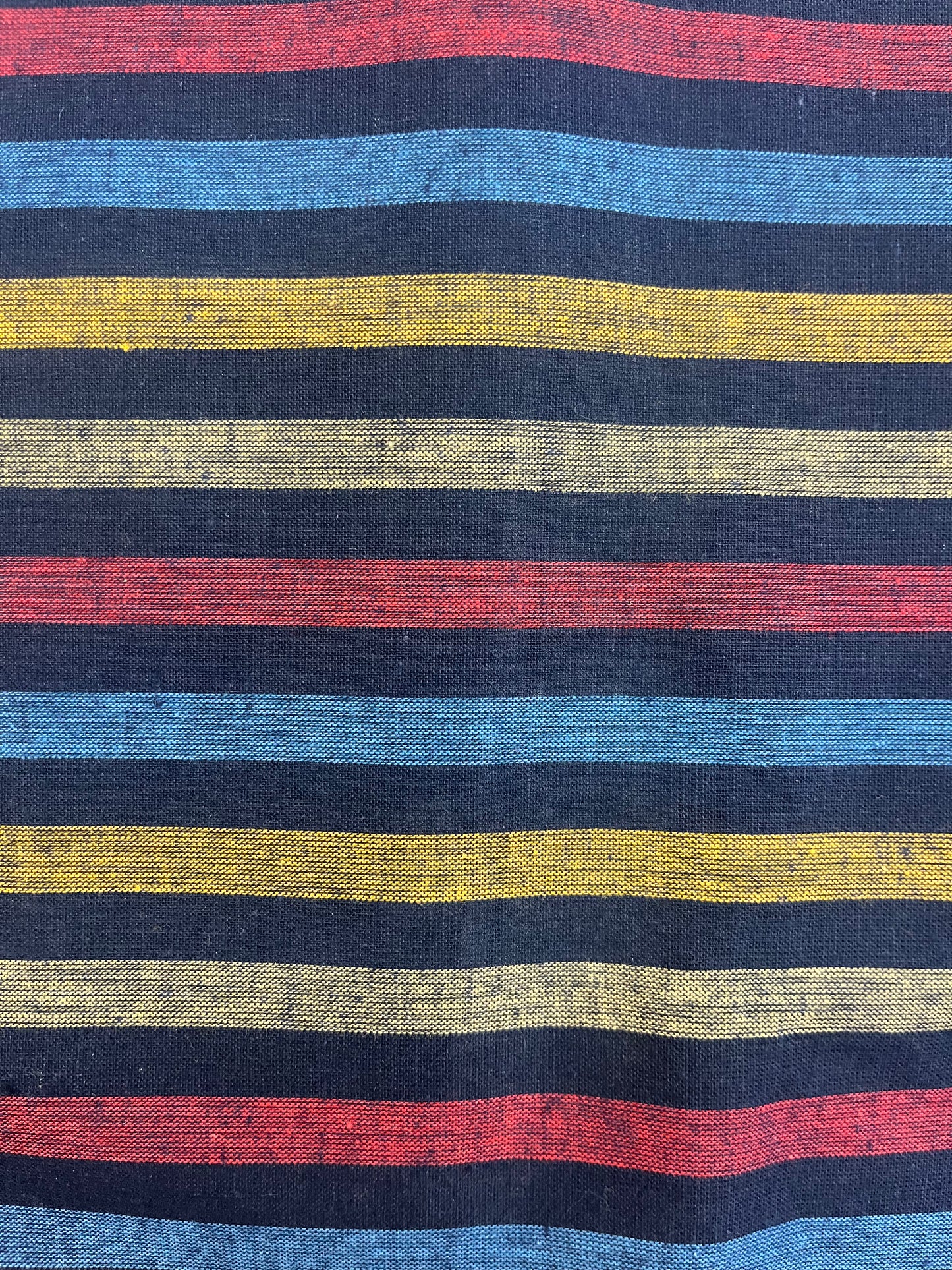 Italian Cotton Stripe: Navy, Red, Yellow, Blue