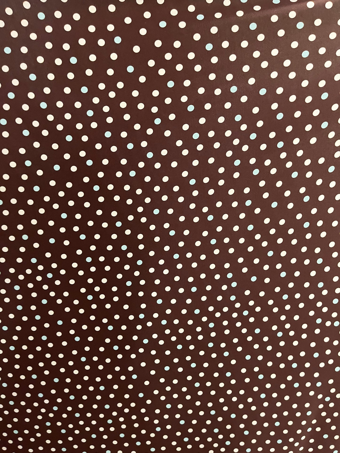 Brown, Ivory & Blue Polka Dot Print ITY