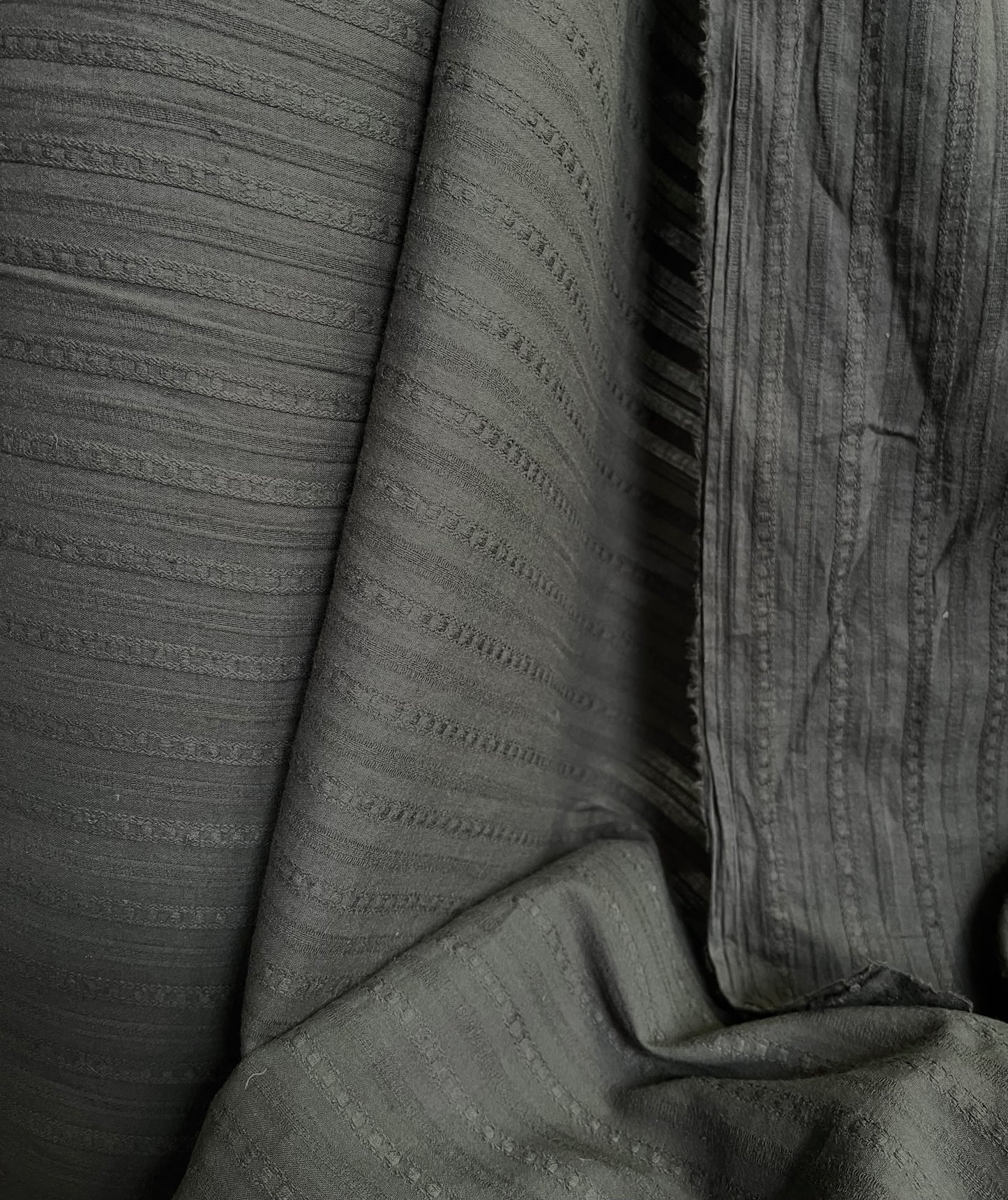 Woven Textured Cotton - Olive Green