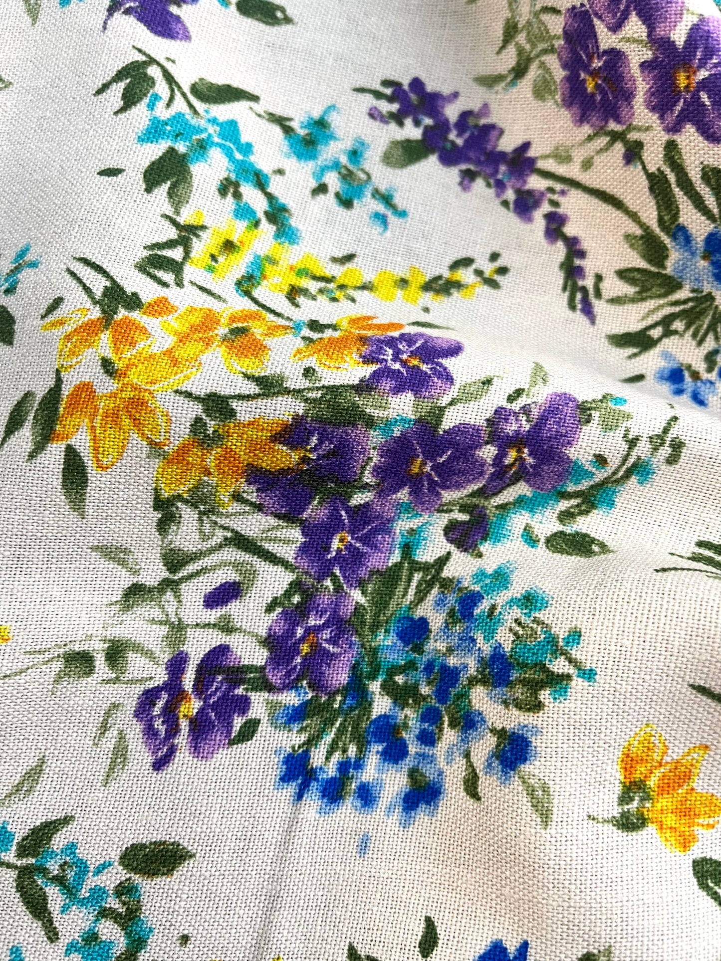 Floral Linen Rayon: Multicolor