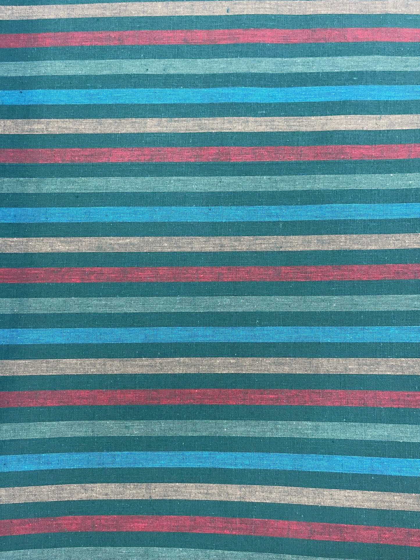 Italian Cotton Stripe: Turquoise, Red, Yellow, Blue