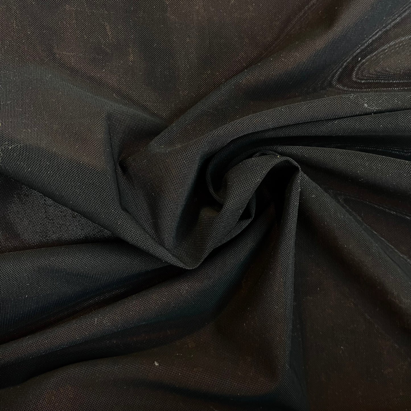 Heavy Weight Poly Power Mesh - Jet Black