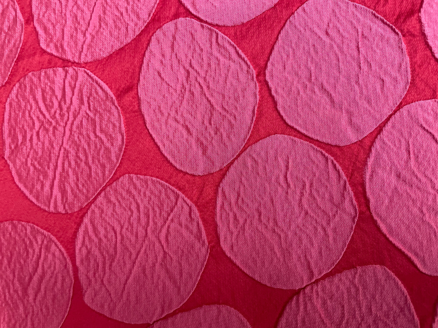 Italian Circles Textured Patterned Rayon Crepe - Red/ Pink