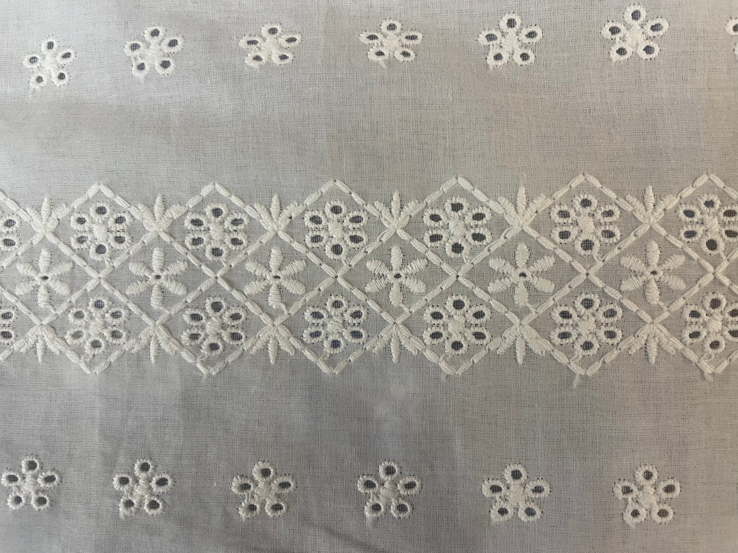 Eyelet Embroidered Cotton Voile - White