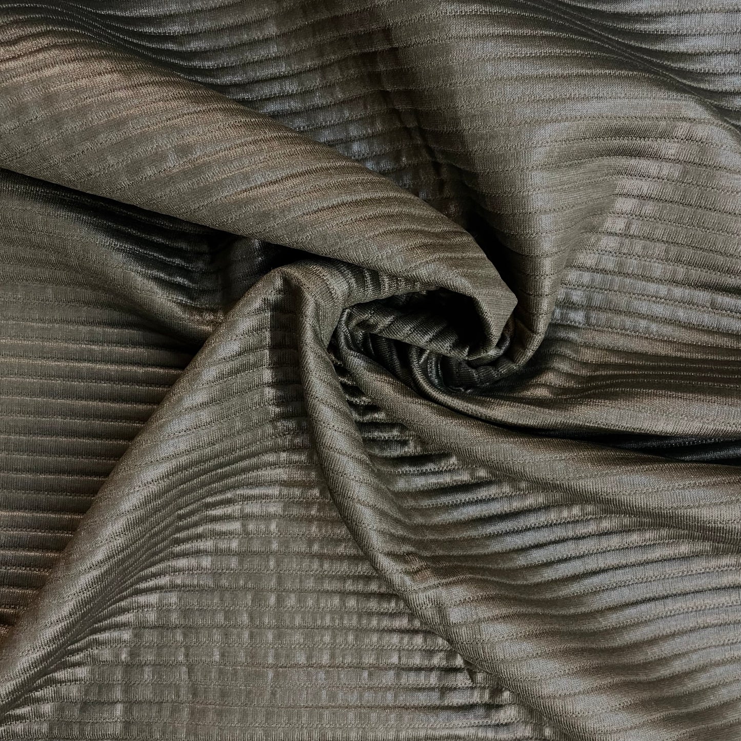 Italian Poly Embossed Rib - Army Green