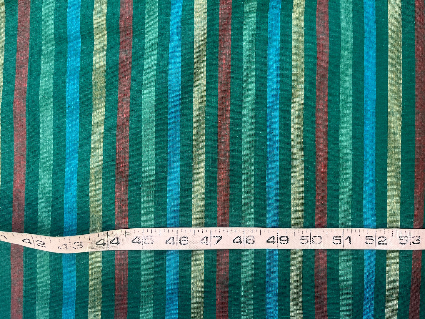 Italian Cotton Stripe: Turquoise, Red, Yellow, Blue