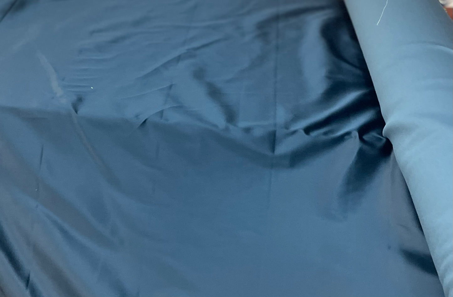 Italian Poly Satin Stretch- Peacock Blue