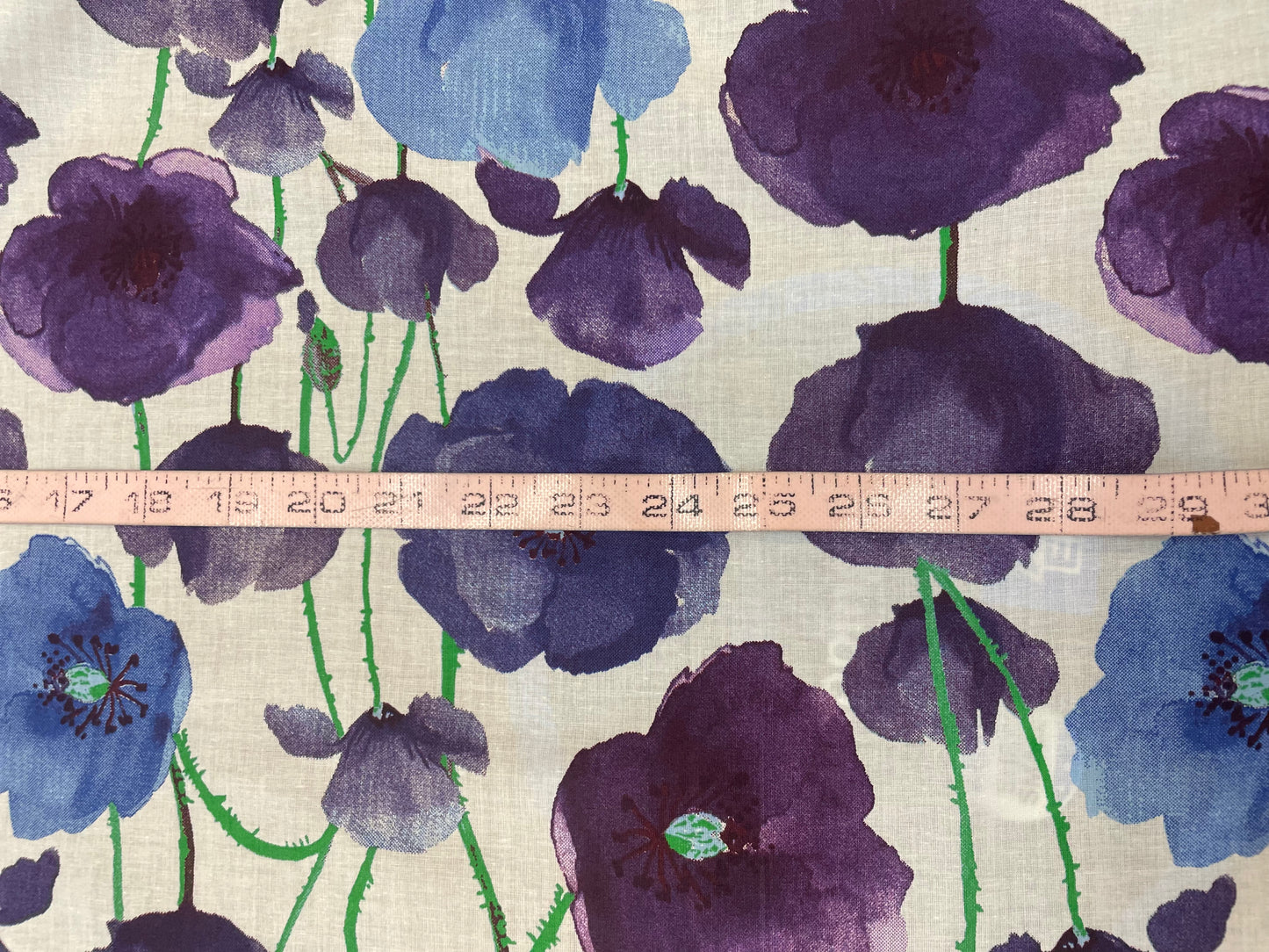 Floral Print Lightweight Cotton - White / Blue/ Purple