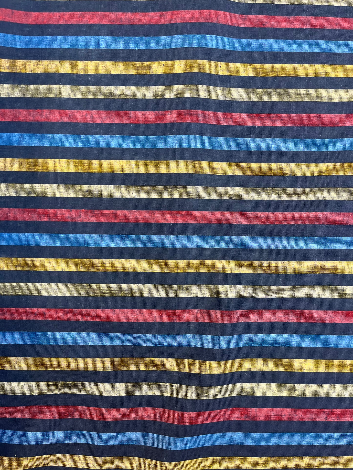 Italian Cotton Stripe: Navy, Red, Yellow, Blue