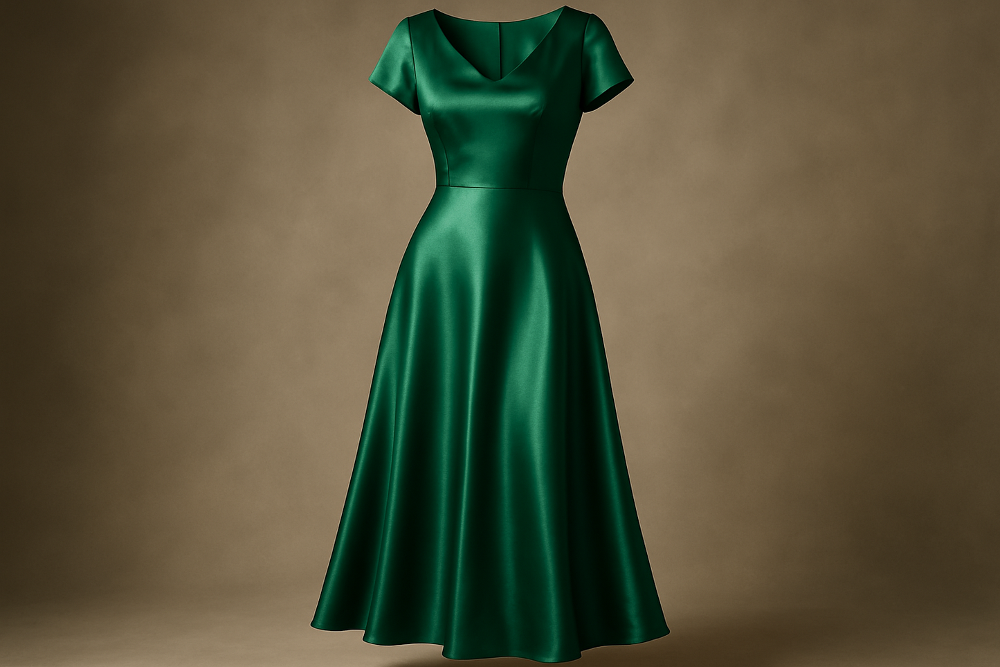 lovely dress for Poly Satin - medium green