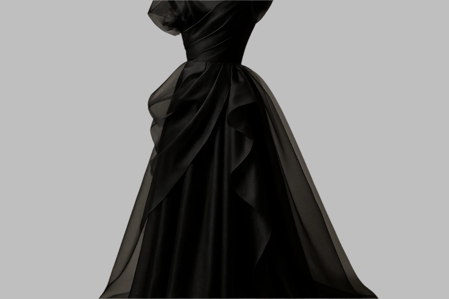 make a lovely dress in jet black with This beautiful silk organza looks as luxurious on its own as it does as an underlining. It's sheer and crisp, great for creating structure. Perfect for a gown, dress, top or skirt!