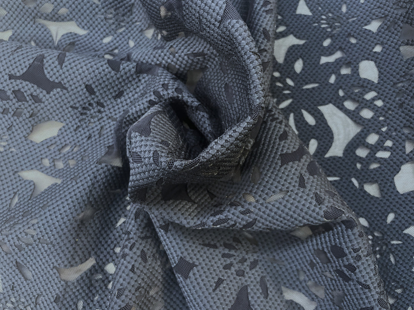 Poly Laser Cut Mesh - Navy