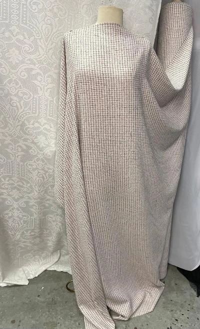 Wool Blend Houndstooth - Pink / Gray