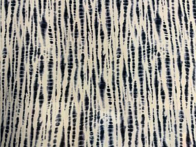 Poly crepe de chine- Off White / Blue Navy