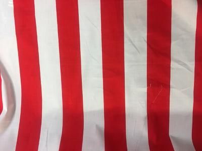 Italian Stripe Cotton Print White / Red