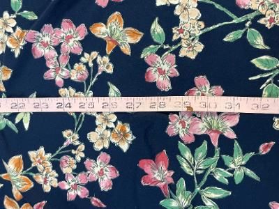 Navy Blue Floral Print ITY