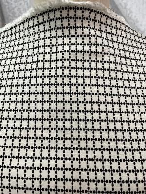 White & Black Geometric Print Stretch Rayon Spandex