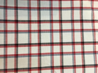 Cotton Plaid - White / Red / Blue