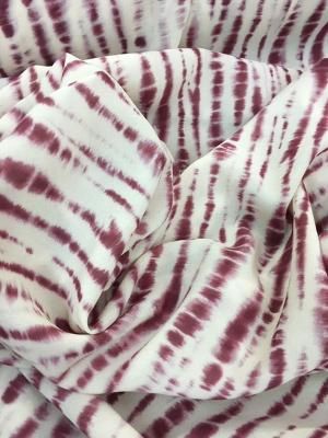 Poly crepe de chine- White / Maroon
