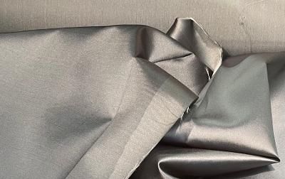 Iridescent Italian Wide Silk Blend Taffeta- Gray