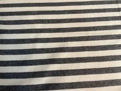 White & Grey Stripped Cotton Jersey