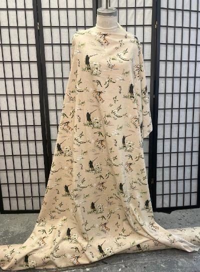 Country Style Beige Flannel Cotton Print