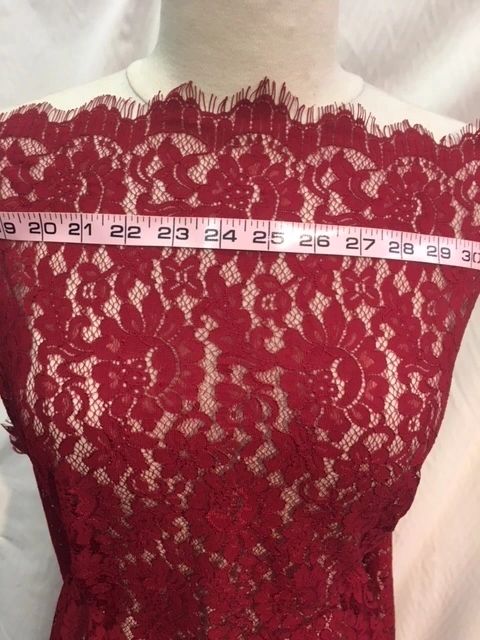 Poly-rayon Lace-Burgundy