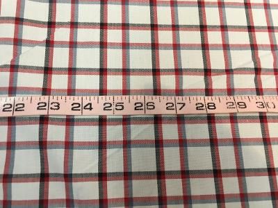 Cotton Plaid - White / Red / Blue