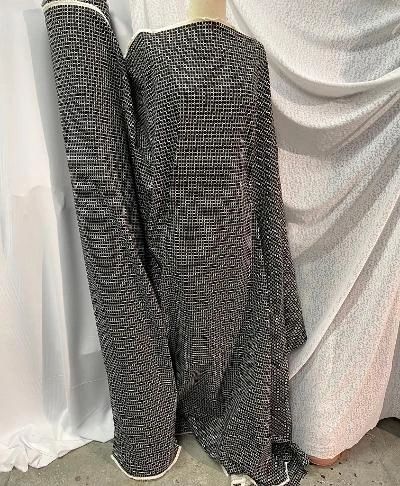 Black & White Geometric Print Stretch Rayon Spandex