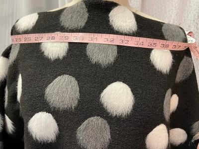 Stretch Felted Poly Polkadots : Black / White / Charcoal