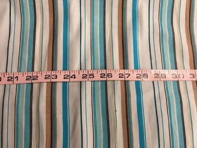 Stretch Stripe Cotton - Off White / Brown / Tourq / Blue